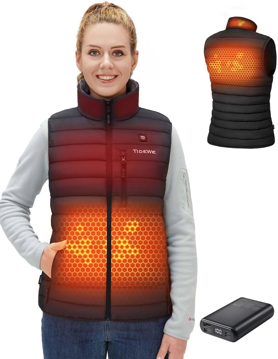 TIDEWE Heated Vest for Women with Battery Pack