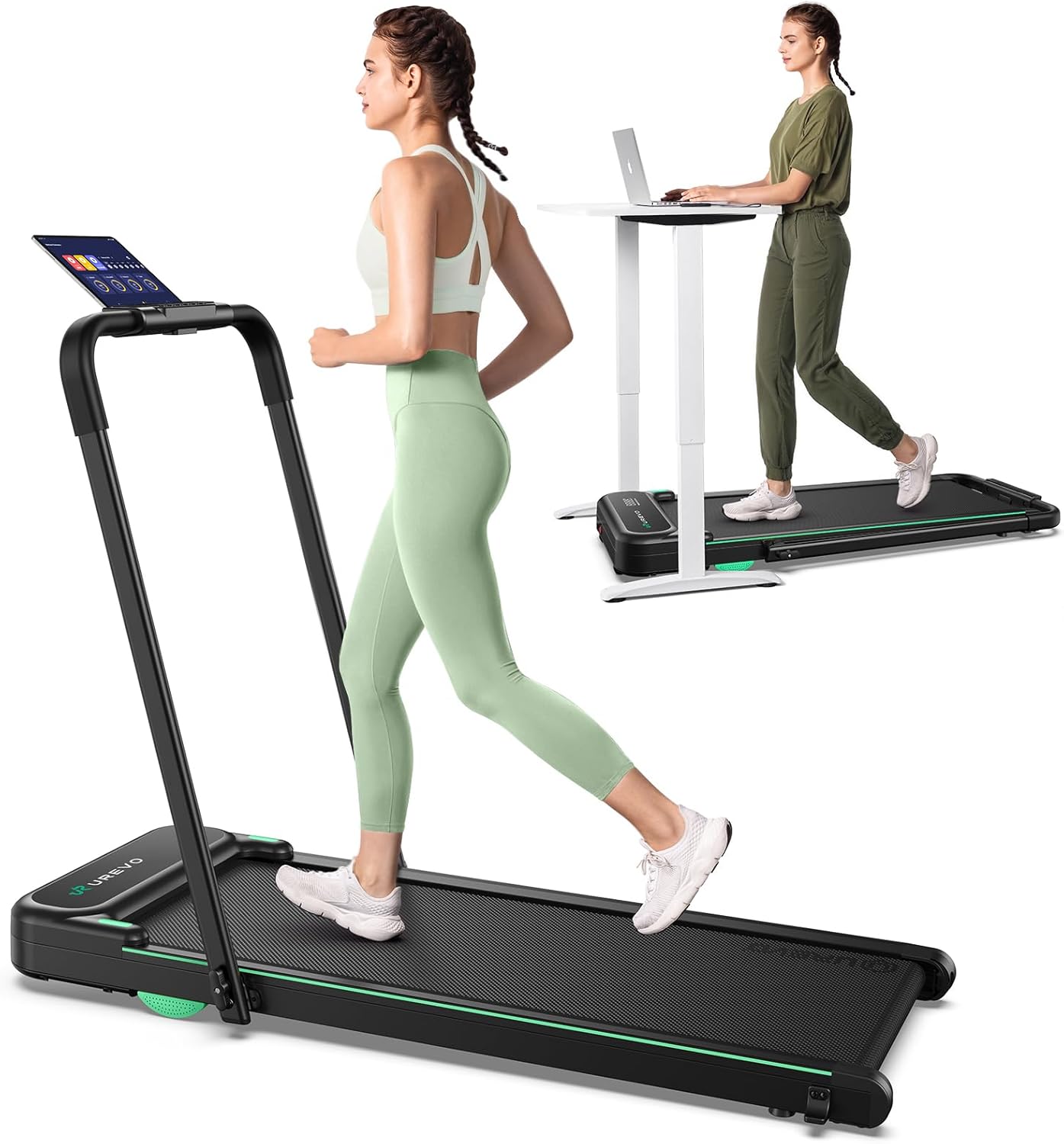 UREVO 2-in-1 Under Desk Walking Pad