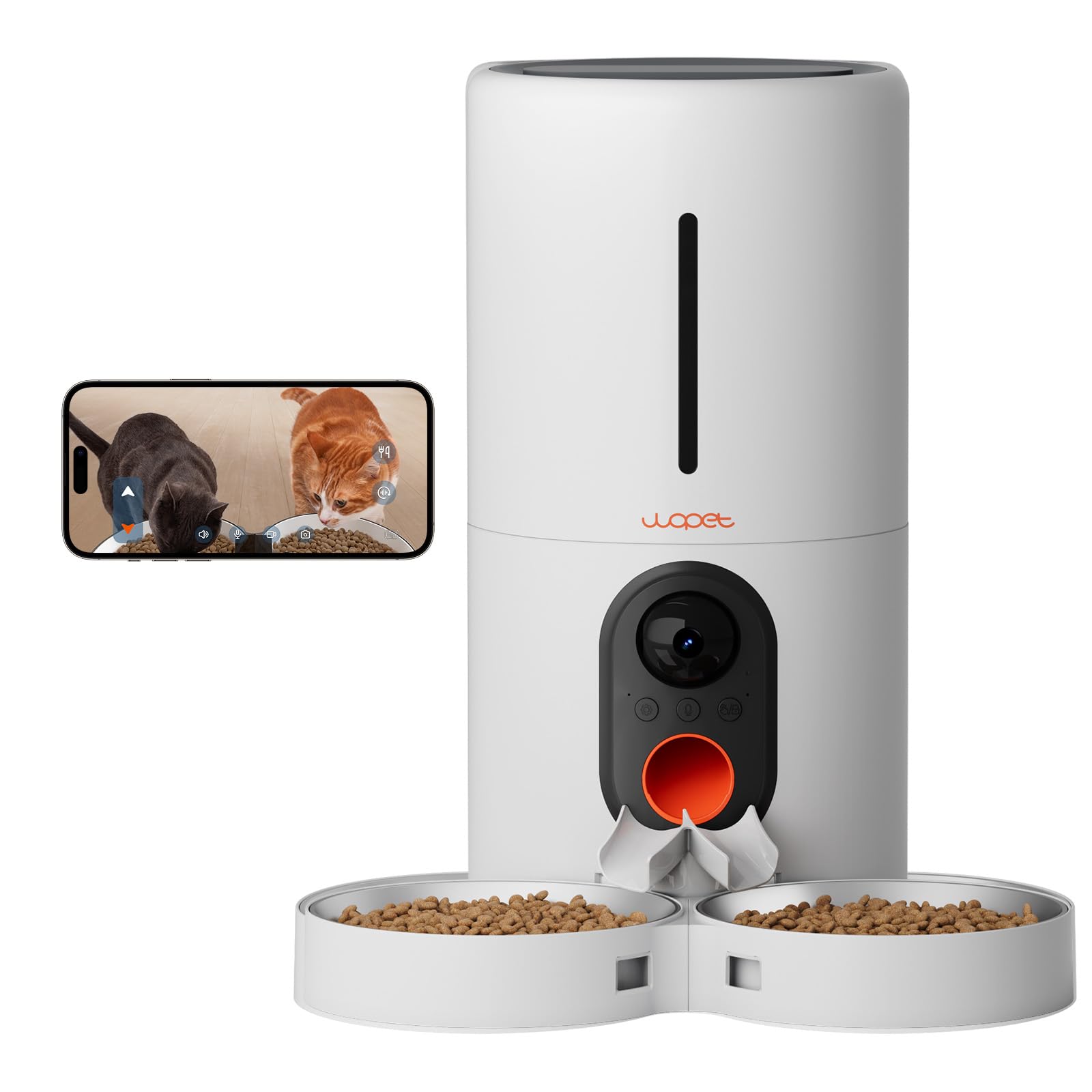 WOPET Heritage View Automatic Pet Feeder with Camera (Dual Bowls)